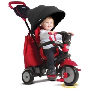 SmarTrike Swing 4 in 1 driewieler rood met duwstang zonnekap en veiligheidsbeugel