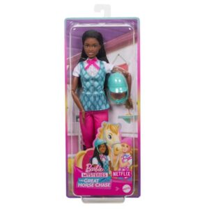 Barbie Brooklyn paardrij pop Mysteries The Great Horse Chase met helm en ruiter outfit