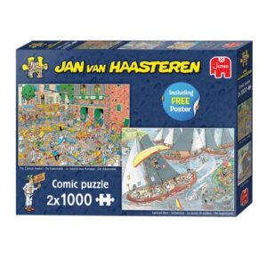 Jan van Haasteren De Kaasmarkt & Skûtsjesilen 2x1000 stukjes